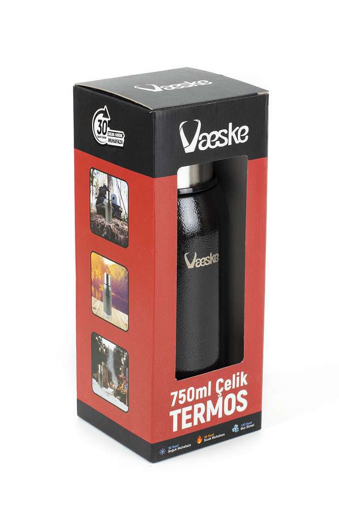 Vaeske Çelik Termos 750Ml Siyah